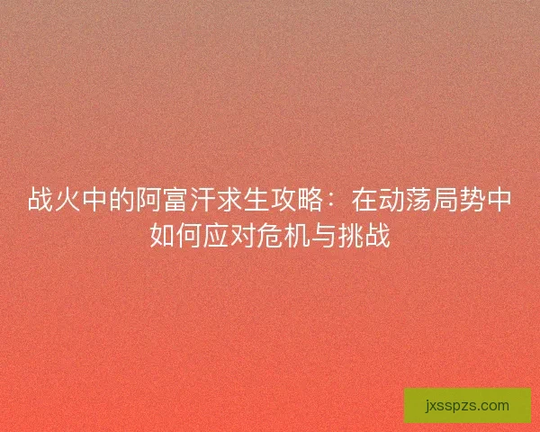 战火中的阿富汗求生攻略：在动荡局势中如何应对危机与挑战